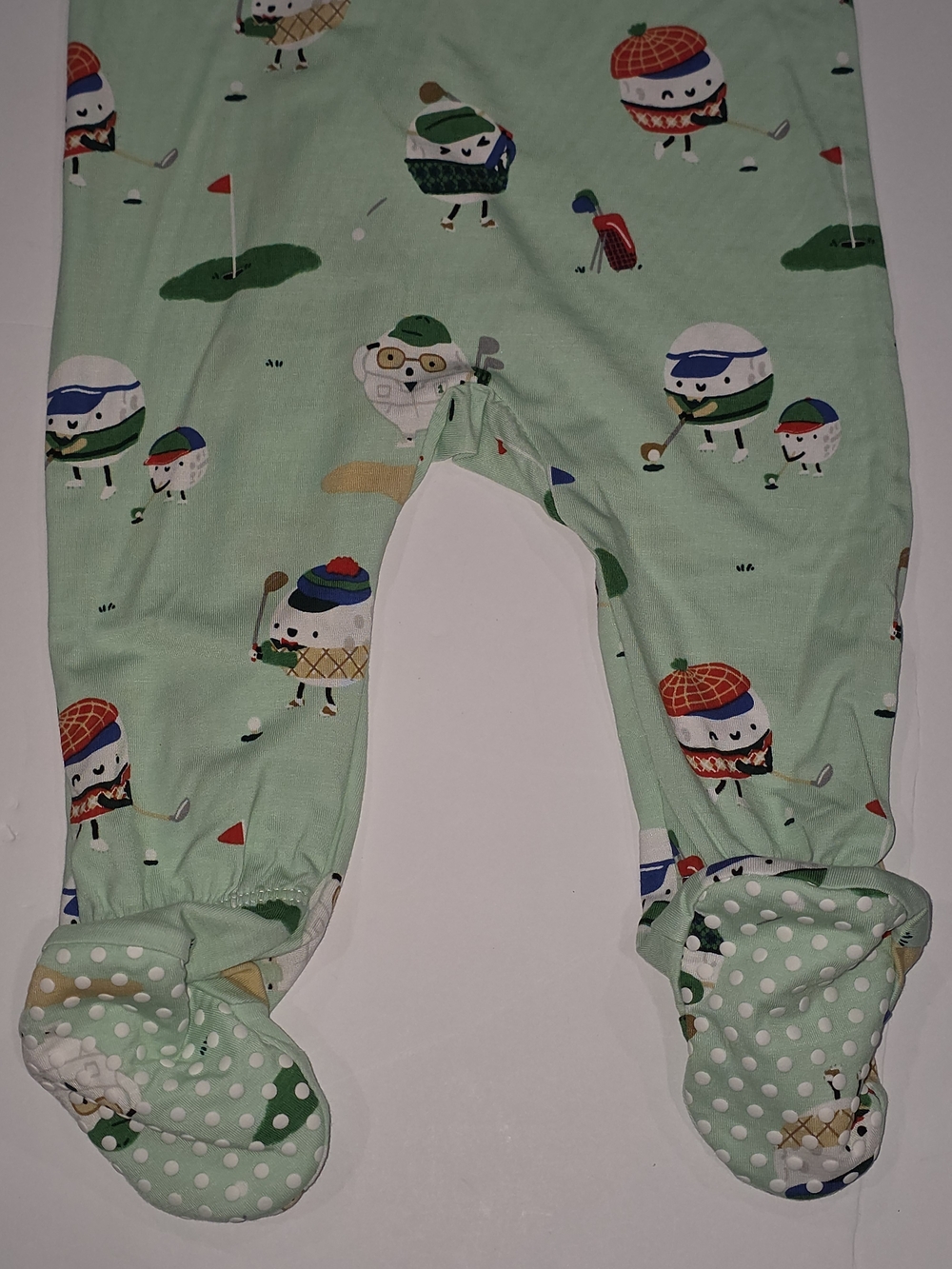Angel Dear Mint Green Golf Character Footed Pajamas - Picture 10 of 10